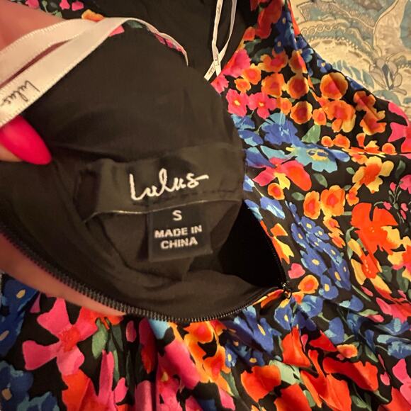 Lulus Bold Presence Floral Satin Halter Midi Dress - Size S - Picture 14 of 15